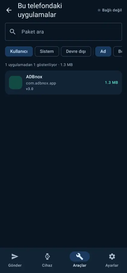 Bu telefondaki uygulamalar